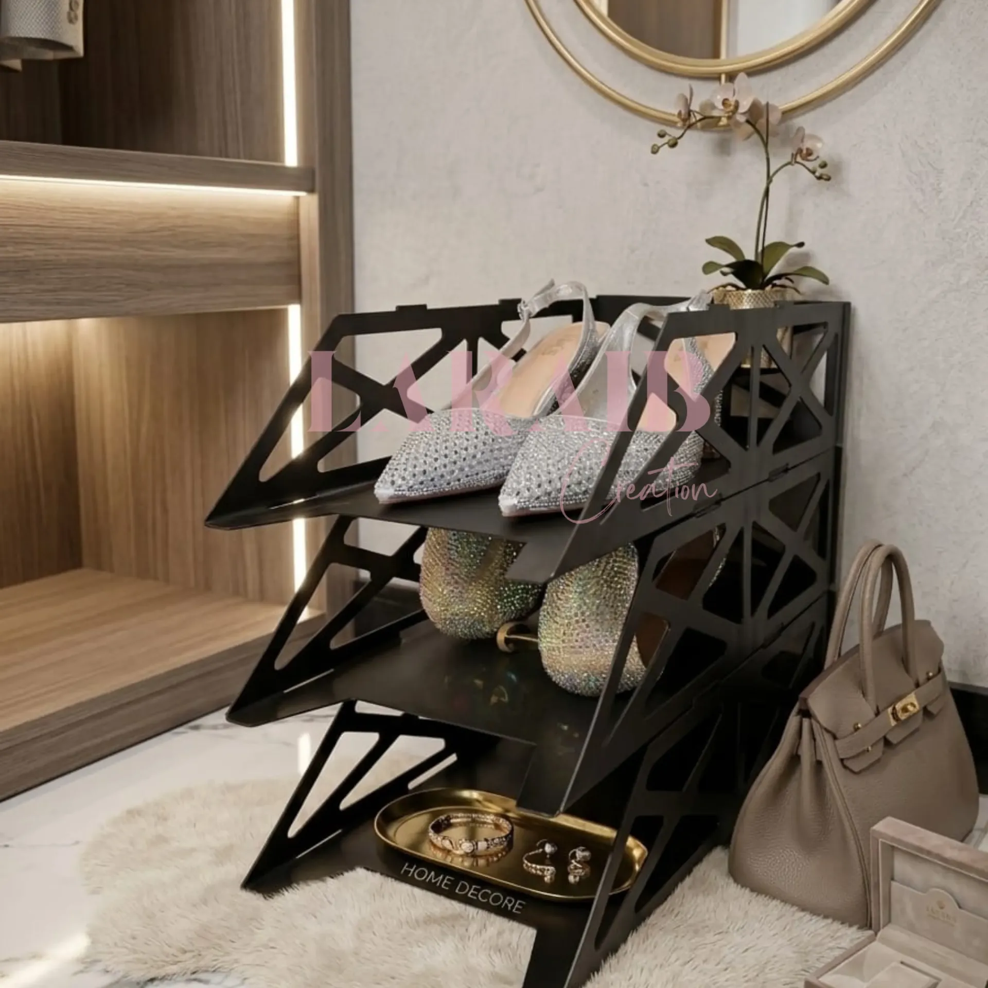 Geometric Shoe Rack